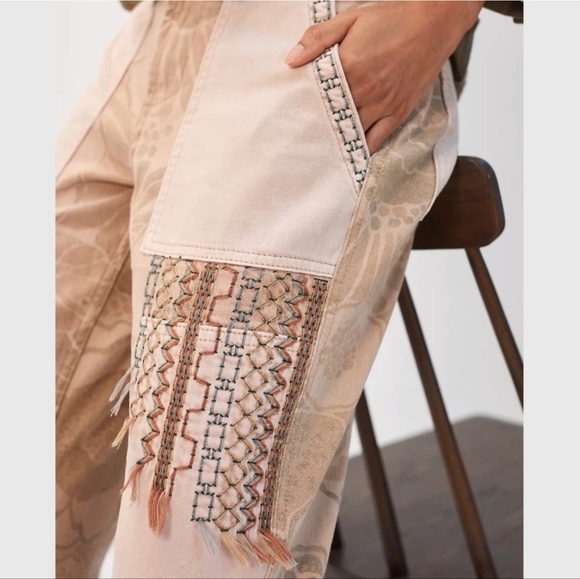 Anthropologie, New Pilcro The Camp Wanderer Pink Rose Patchwork Pants Size 28 - Picture 15 of 15